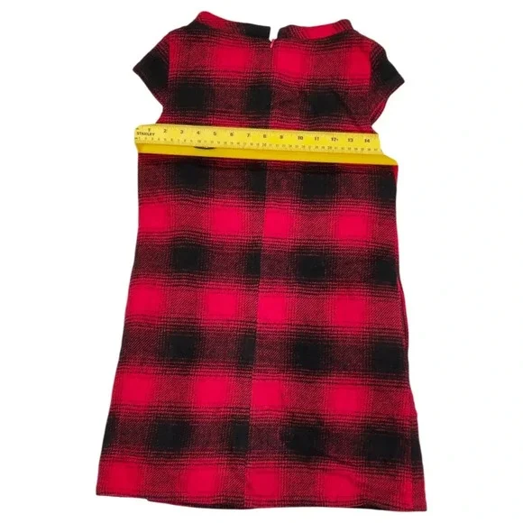 Piko 1988 Red Black Tartan Buffalo Plaid Checkered Shift Mini Dress Size Small - Picture 8 of 10